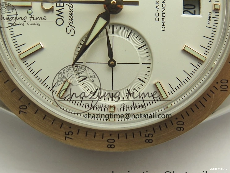 0327 Thermal Speedmaster ’57 Co-Axial SS RG OMF 1:1 Best Edition White Dial On SS RG Bracelet A9300 (Free Leather Strap) 8074